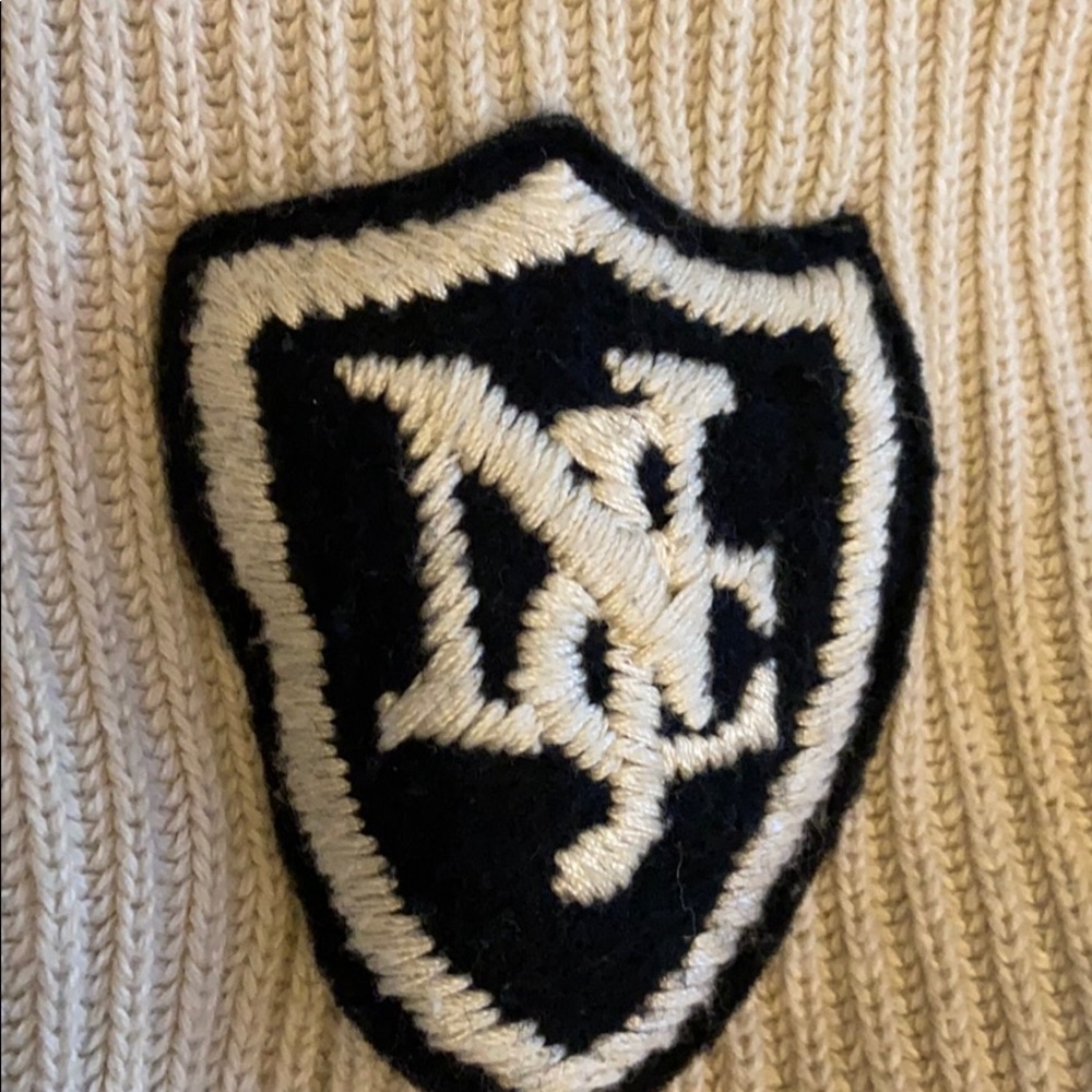 Nautica quarter zip sweater ribbed cream color